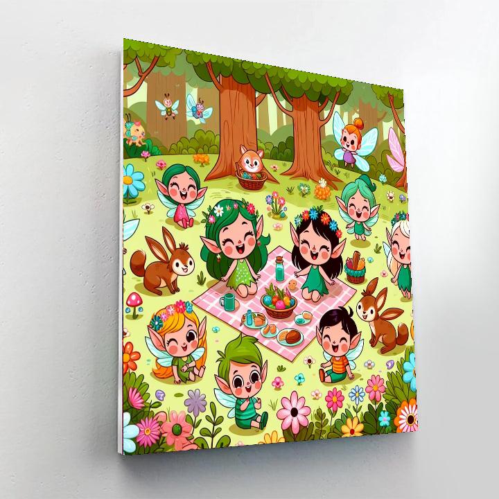 Forest Pixie Picnic Paint By Numbers Art