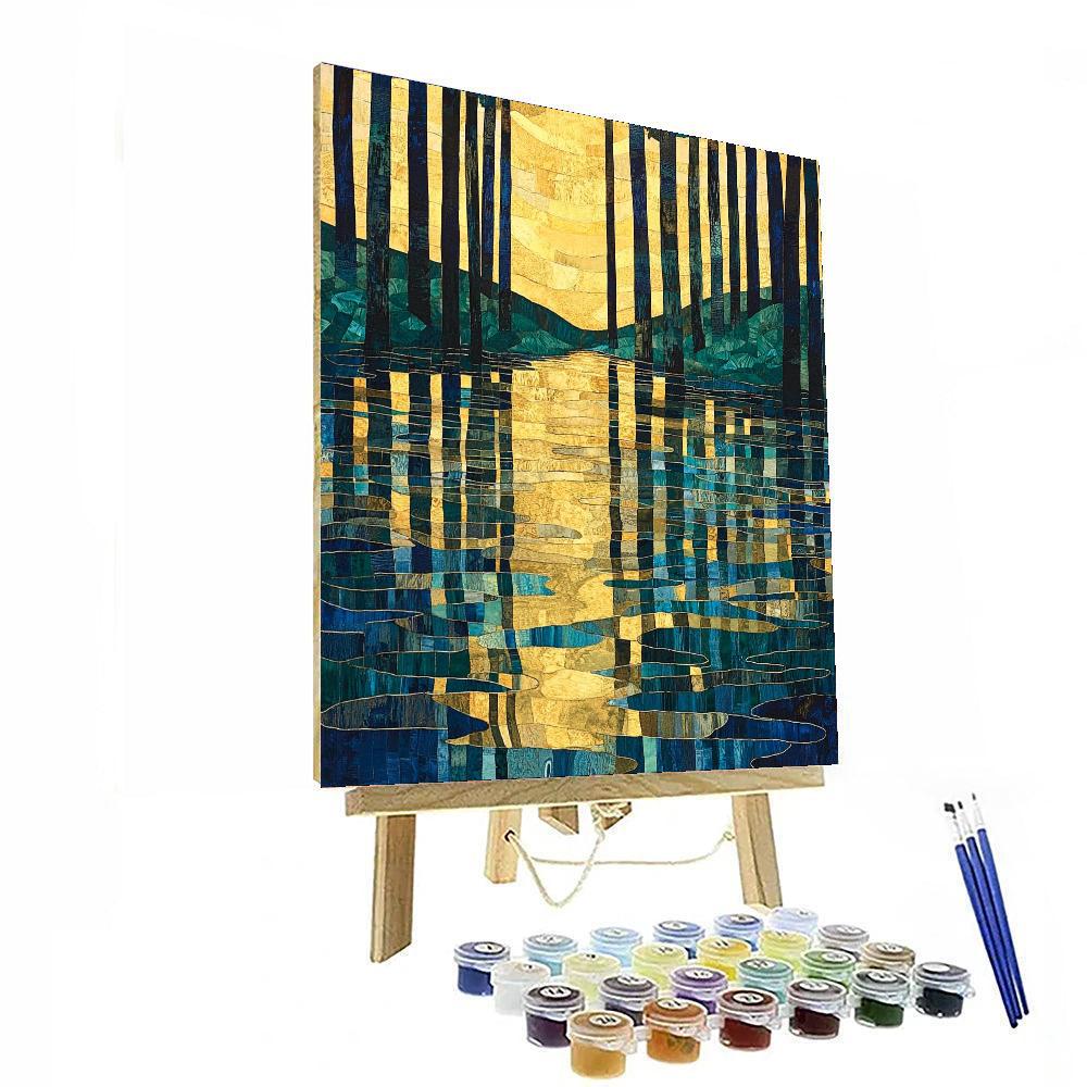 Gustav Klimt Inspired Mystic Reflections Tapestry  Paint By Numbers Art