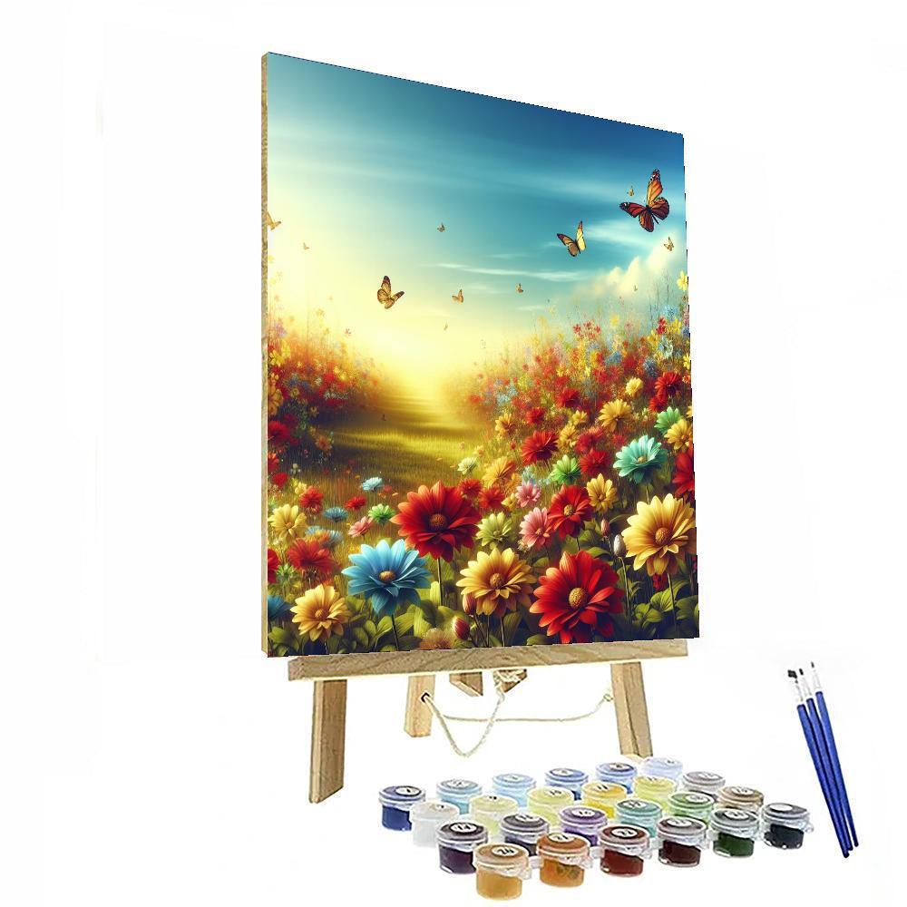 Cheerful Spring Meadow Paint By Numbers Art