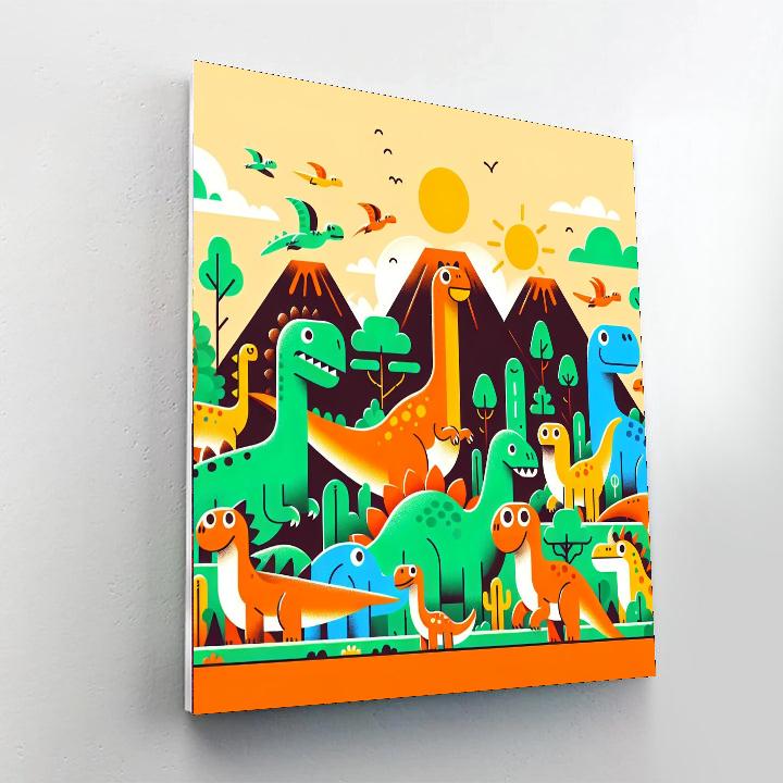 Dinosaur Time Machine Painting By Numbers Kit