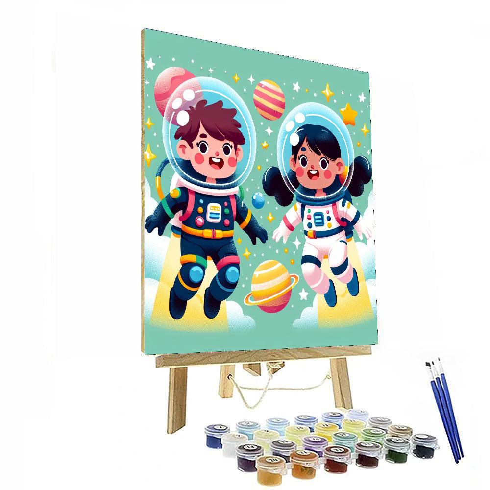 Curious Space Explorers Paint By Numbers Art