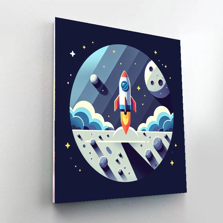 Rocket To The Moon Adventure Paint By Color