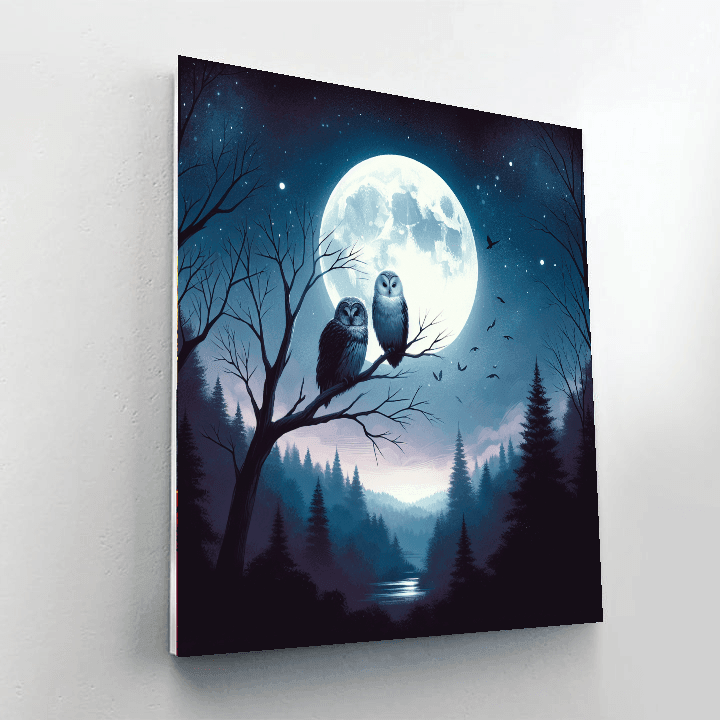 Mystical Moonlit Owls Paint By Color