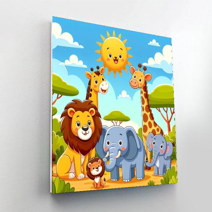 Cheerful Wildlife Safari Number Painting