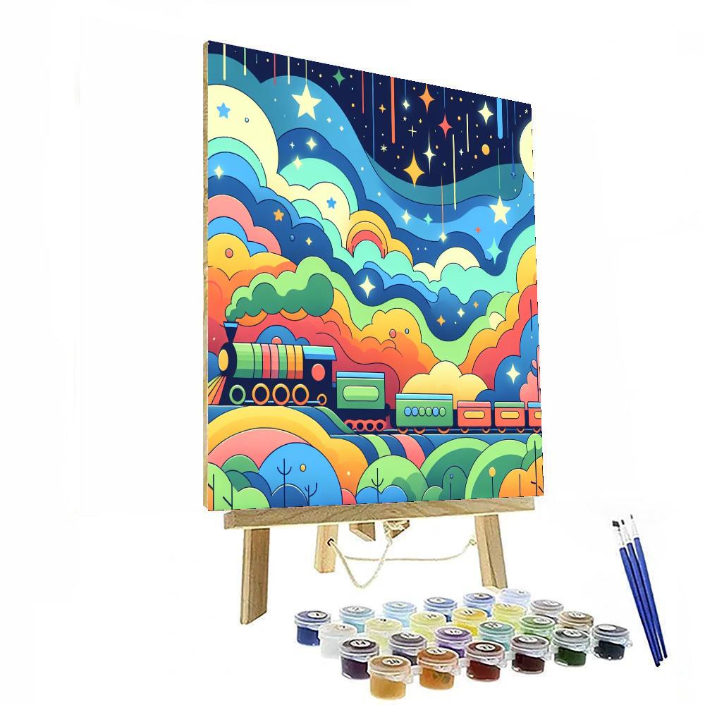 Dreamland Train Ride Number Painting