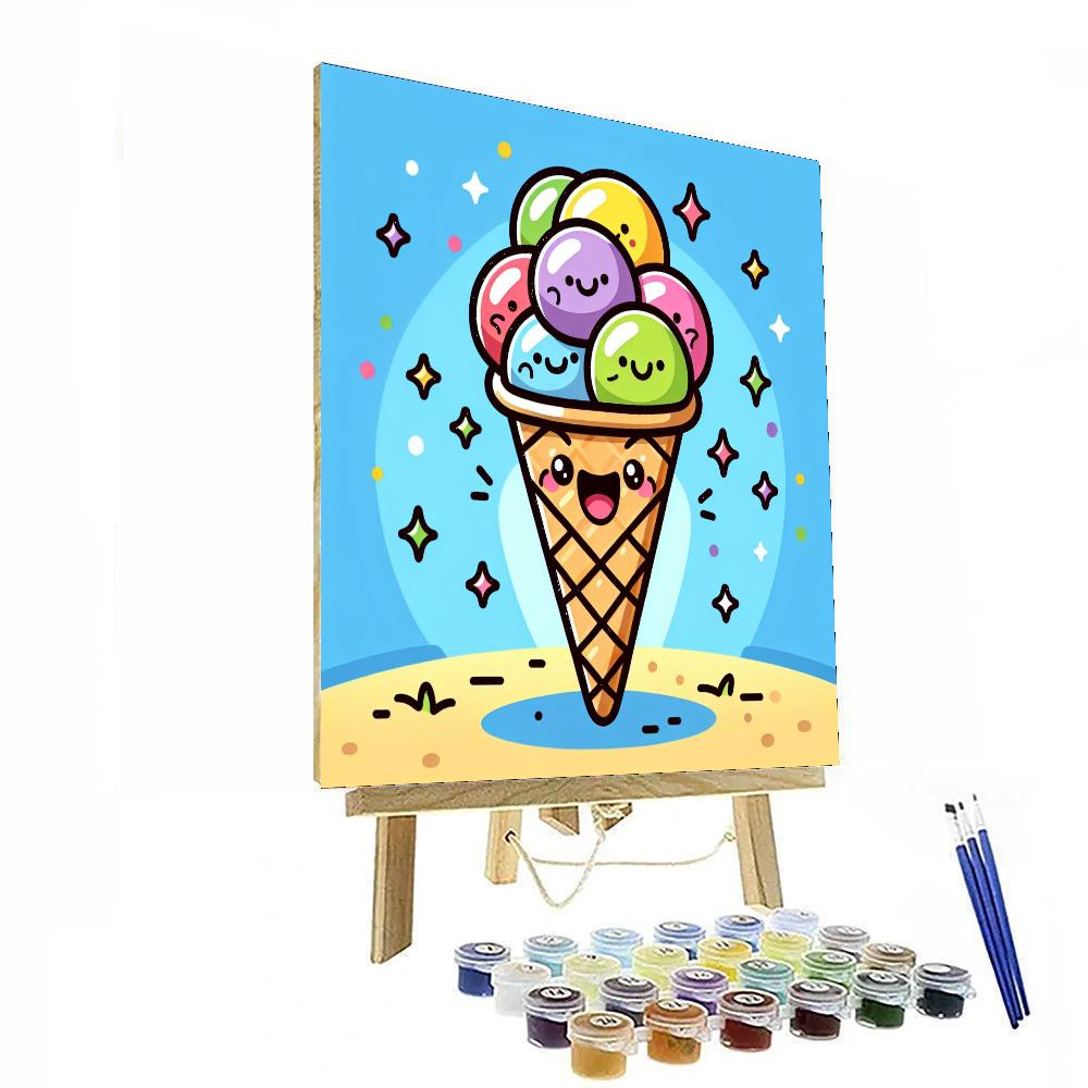 Joyful Ice Cream Cone Paint By Numbers Kits
