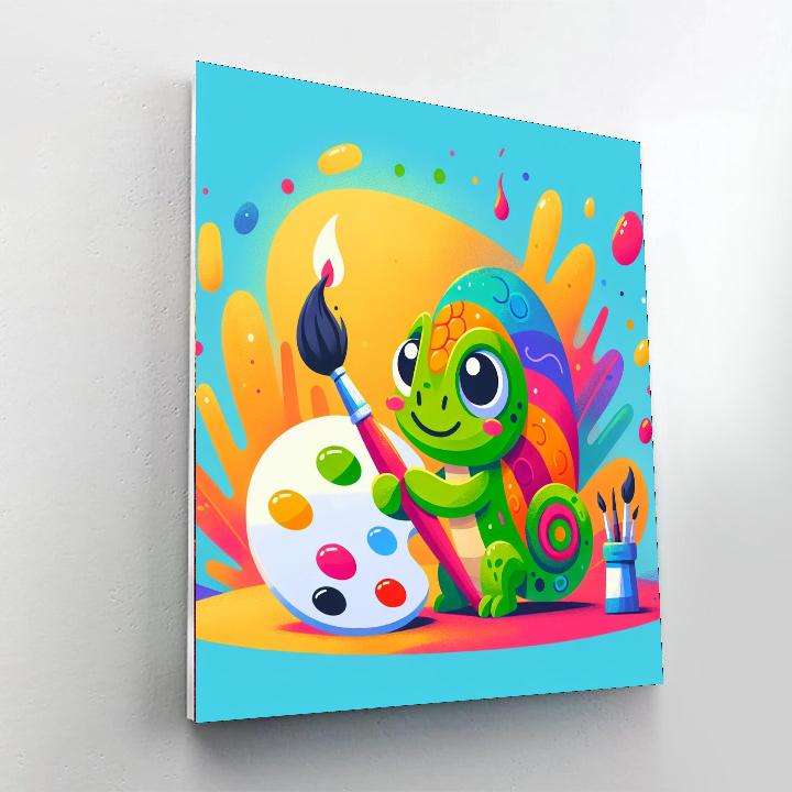Artful Chameleon Number Painting