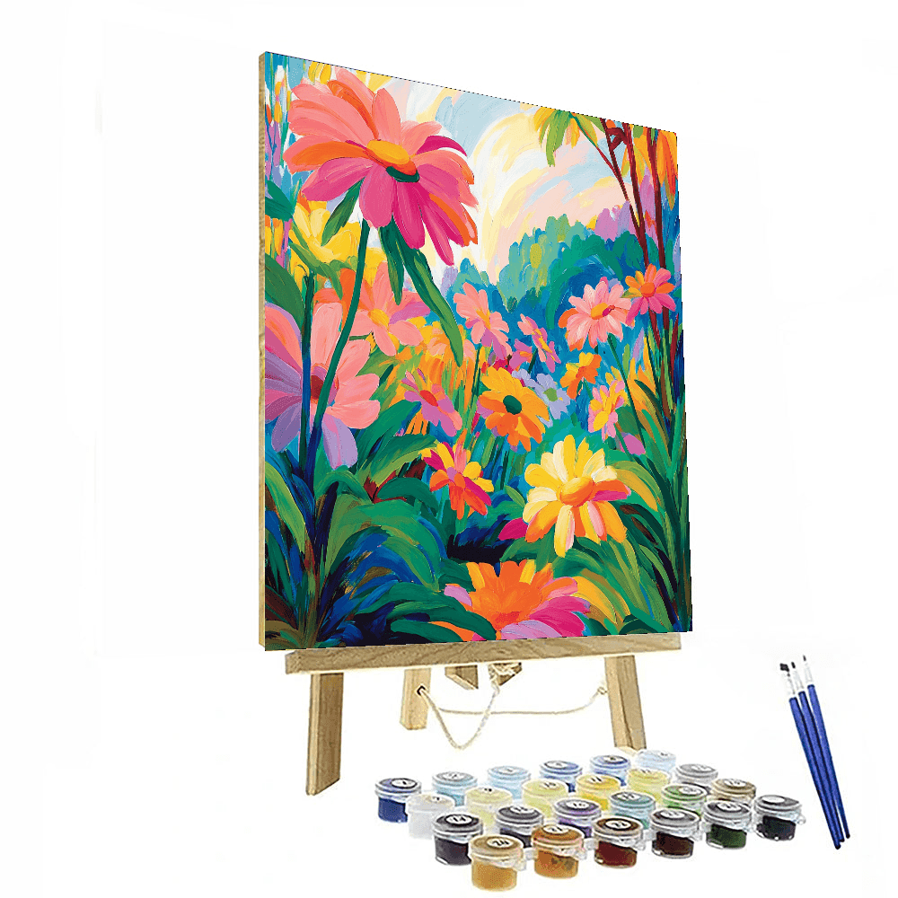 Peter Max Inspired Ethereal Garden Dreams  Paint By Color