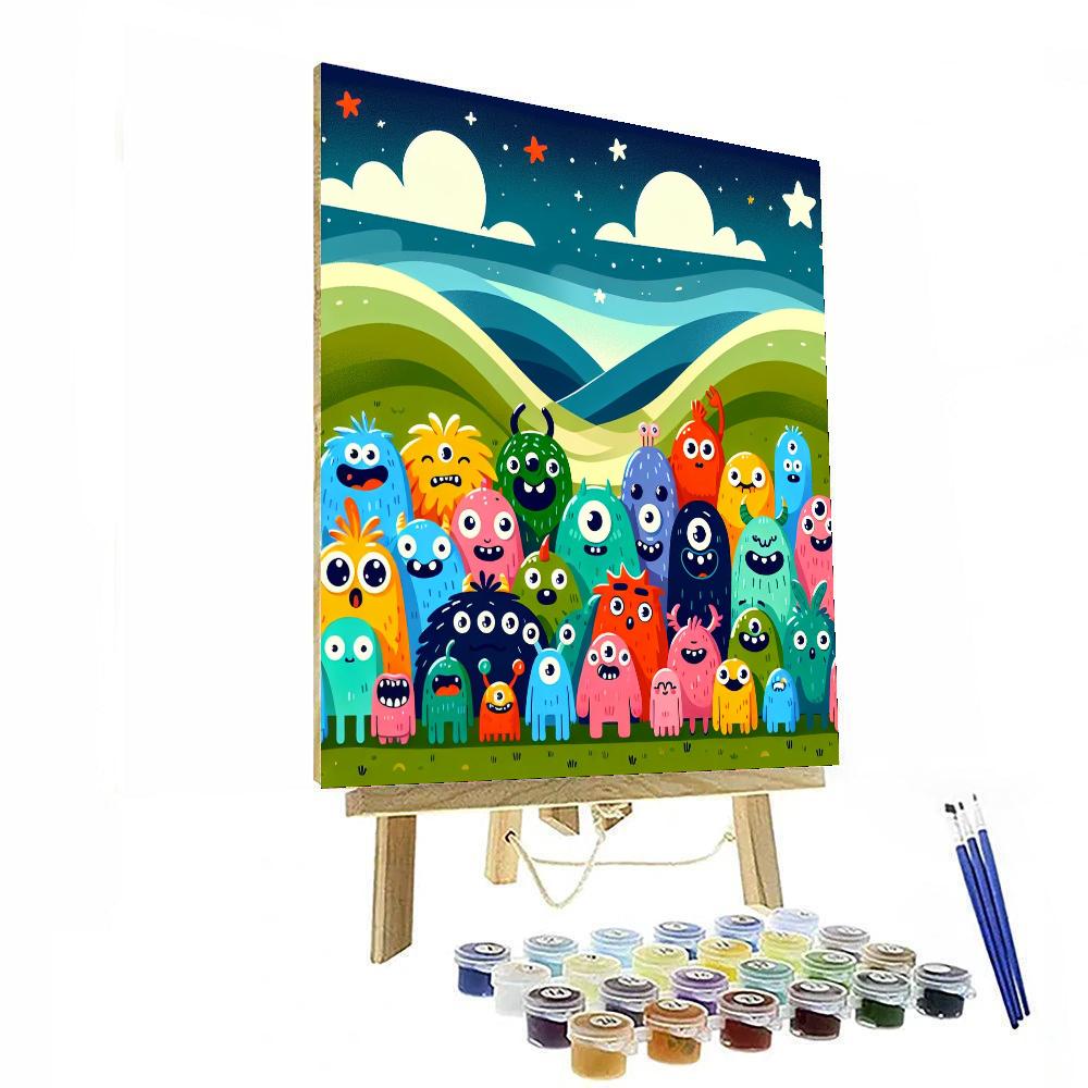 Funny Monster Friends Painting By Numbers Kit