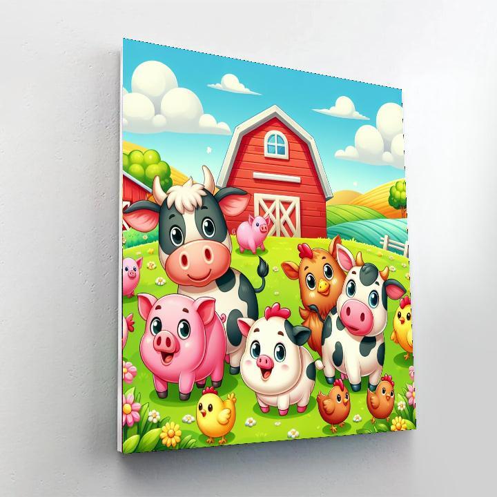 Charming Farm Adventure Paint By Numbers Art