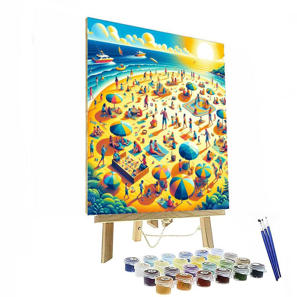 Sunny Seaside Picnic Paint By Numbers Art