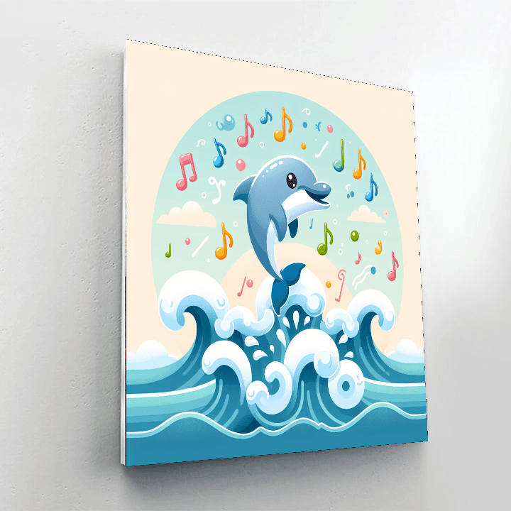 Musical Dolphins Number Painting