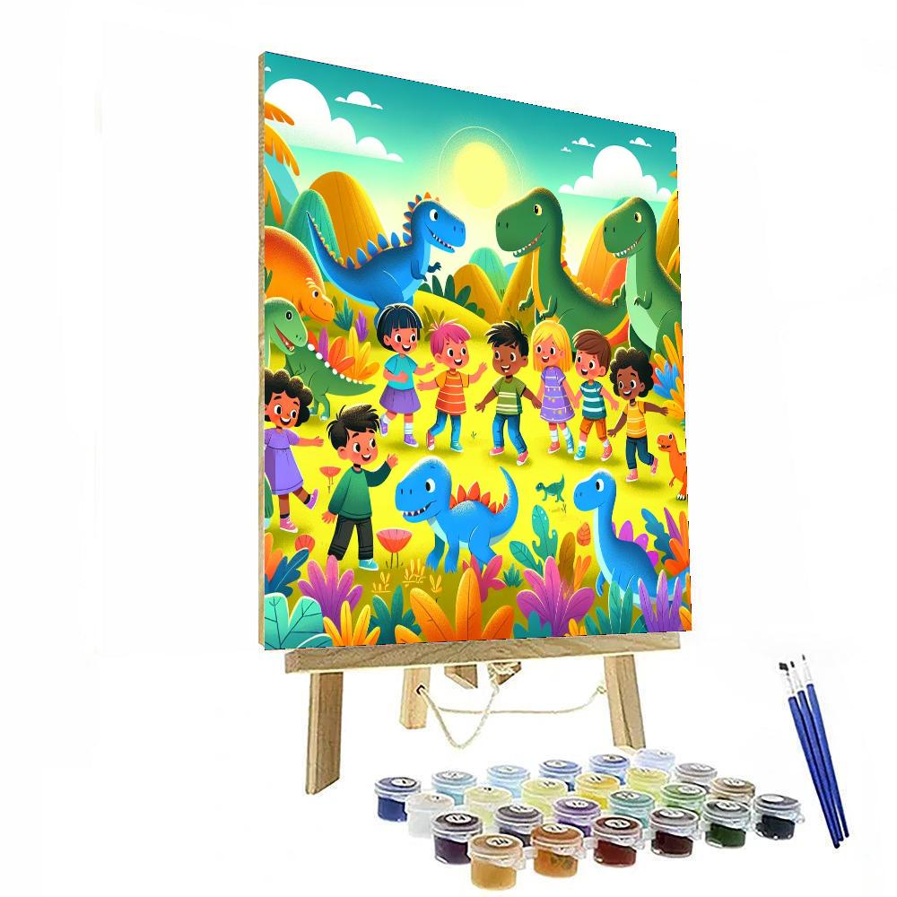 Dazzling Dinosaur Adventure Painting By Numbers Kit
