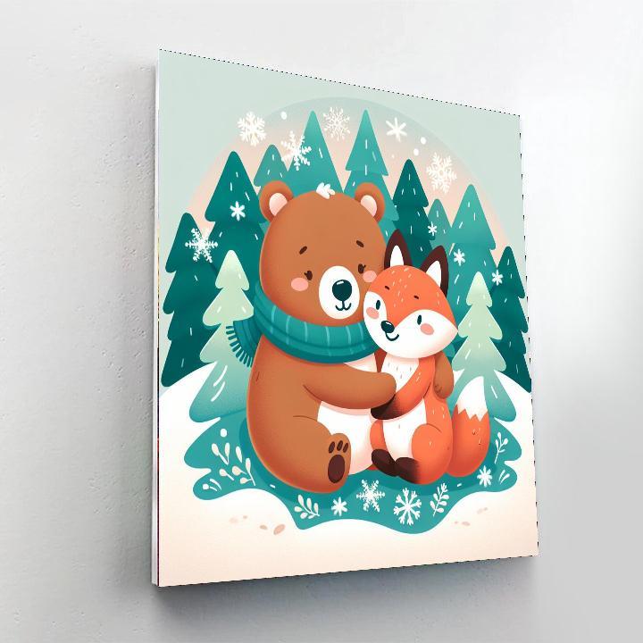 Cozy Winter Animals Paint By Numbers