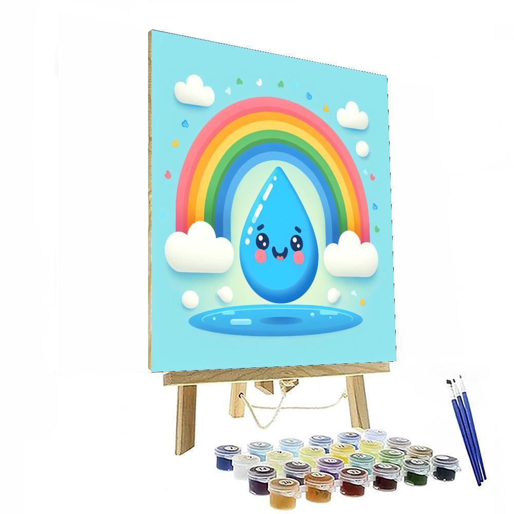 Rainbow Raindrop Number Painting