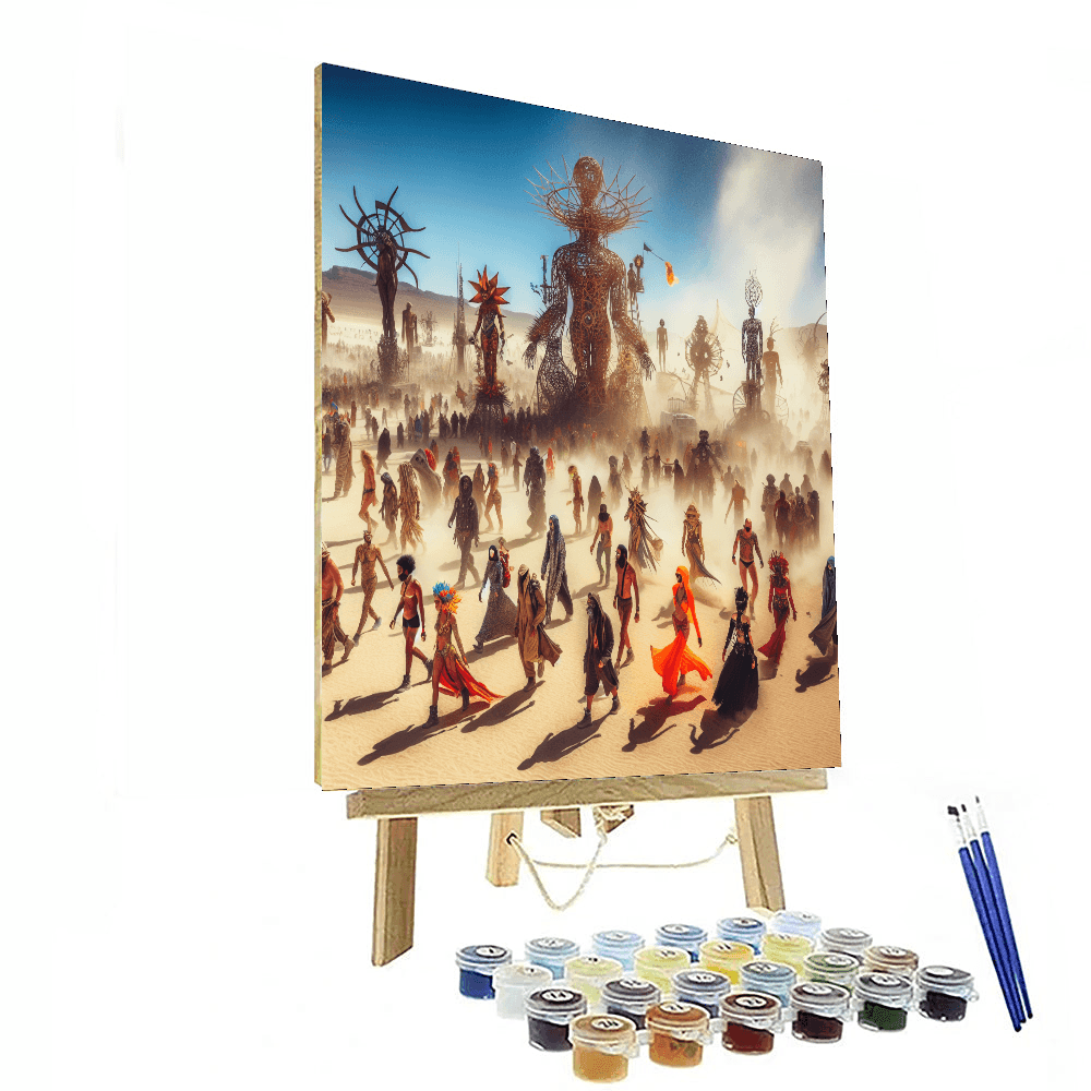 Burning Man - Black Rock Desert, Nevada, Usa Number Painting