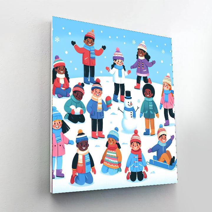 Exciting Snowy Day Painting By Numbers Kit