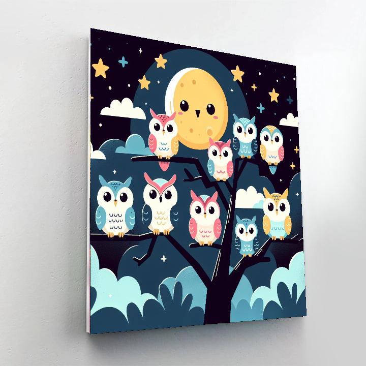 Owls Of The Enchanted Grove Paint By Numbers