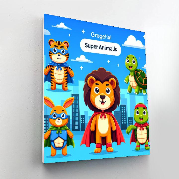 Silly Super Animals Paint By Numbers Art