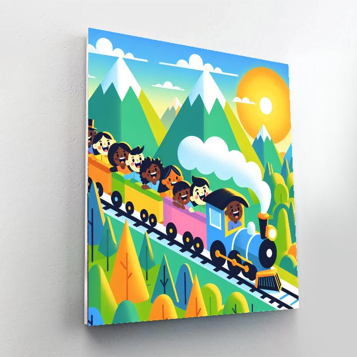 Happy Train Ride Paint By Numbers Art