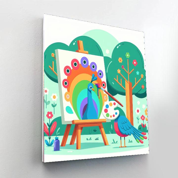 Artistic Peacock Number Painting
