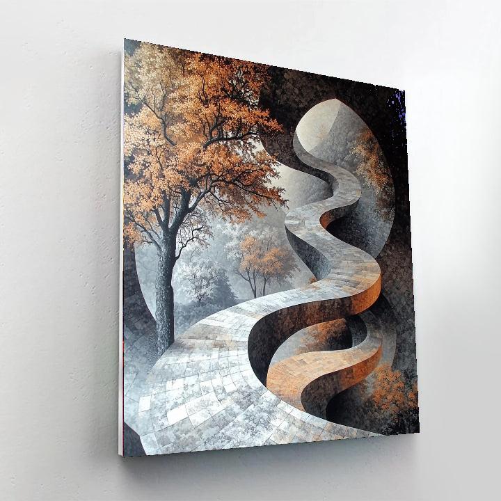 M.C. Escher Inspired Illusionary Dimensions  Paint By Numbers