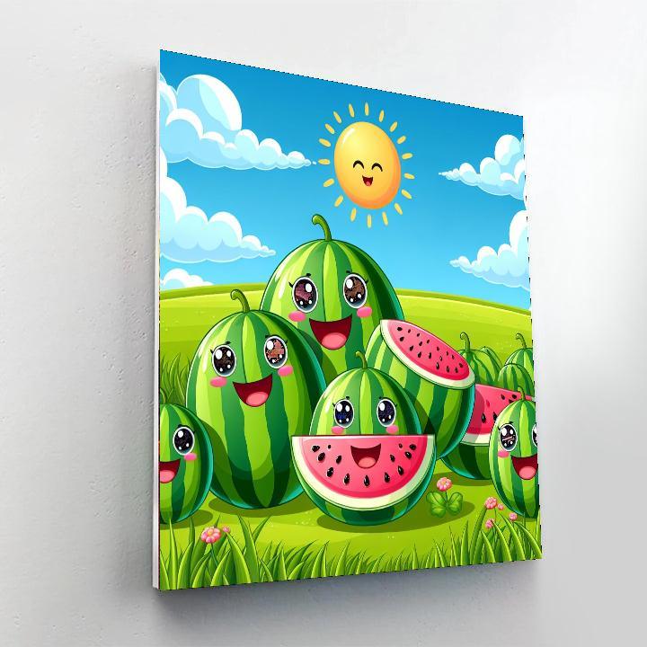 Whimsical Watermelons Paint By Number