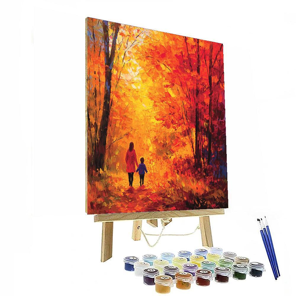 Motherly Love And Autumn Leaves DIY Paint By Numbers