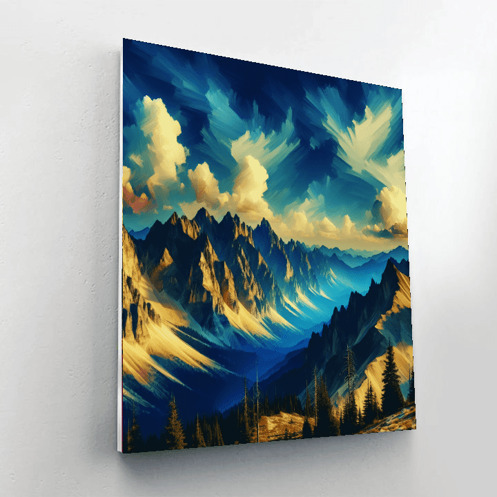 Rugged Mountain Vista Paint By Numbers Art