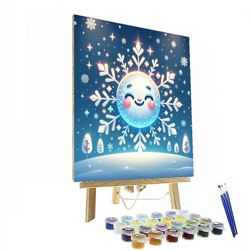 Happy Snowflake Paint By Numbers Art