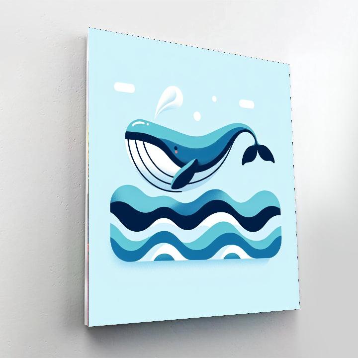 Whimsical Whale Voyage Painting Number Kit