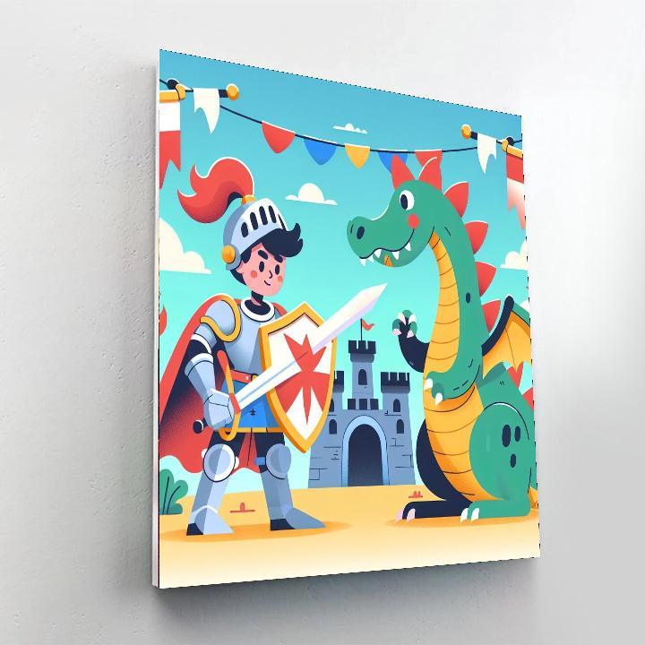Adventurous Knights And Dragons Paint By Numbers Art