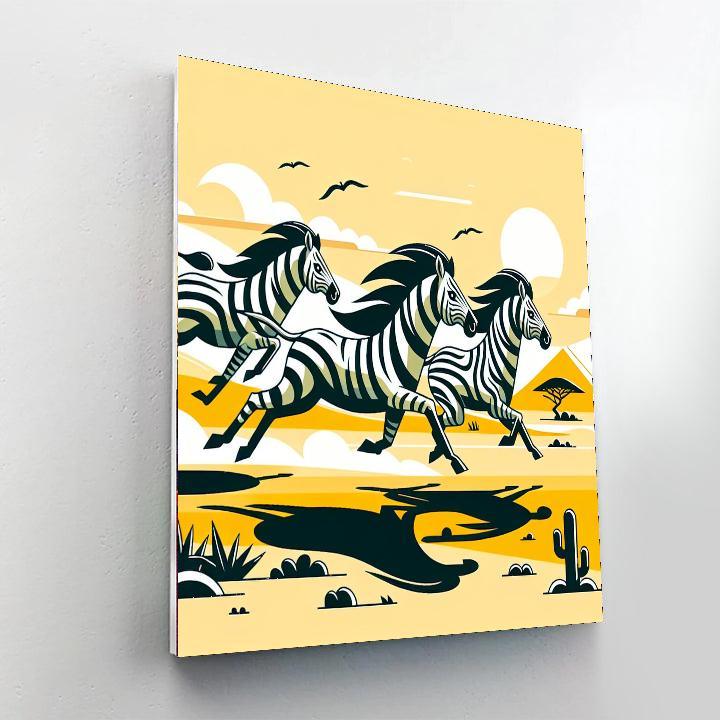 Zebra Zephyrs Paint By Numbers Art