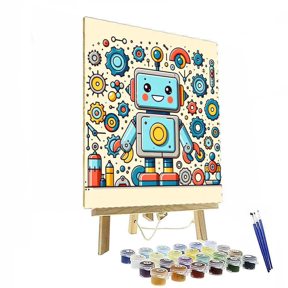 Fun-filled Robot DIY Paint By Numbers