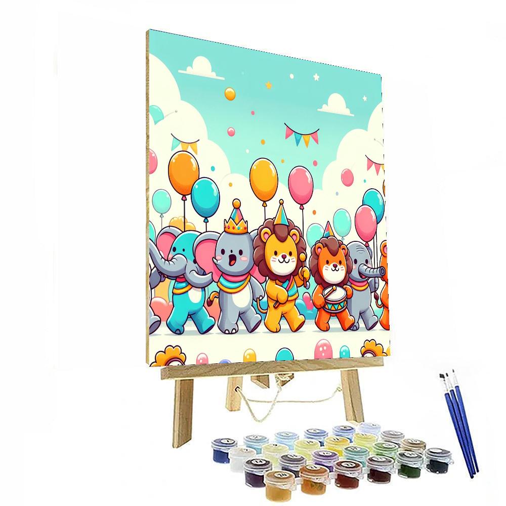 Joyful Parade Of Animals Numbered Painting Kits