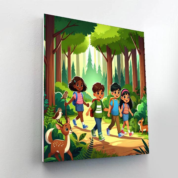 Adventurous Woodland Trek Painting Number Kit