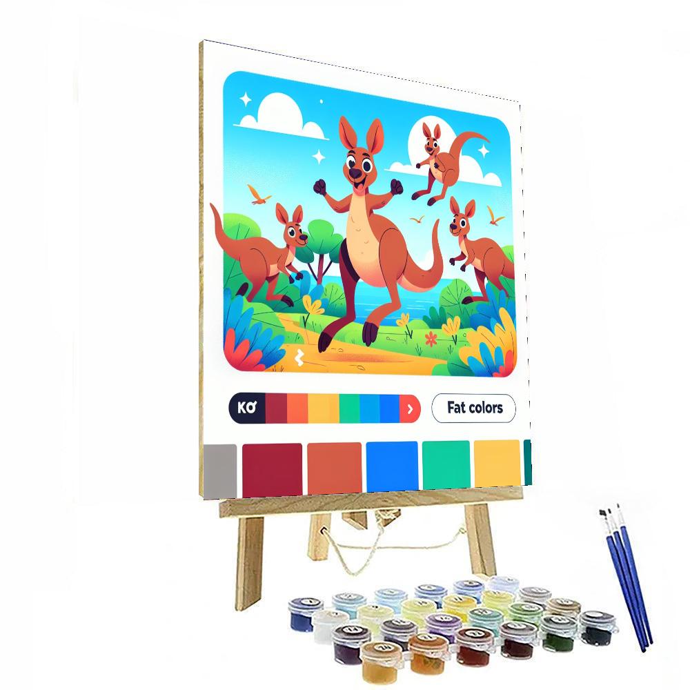 Bouncy Kangaroo Kingdom Paint By Number
