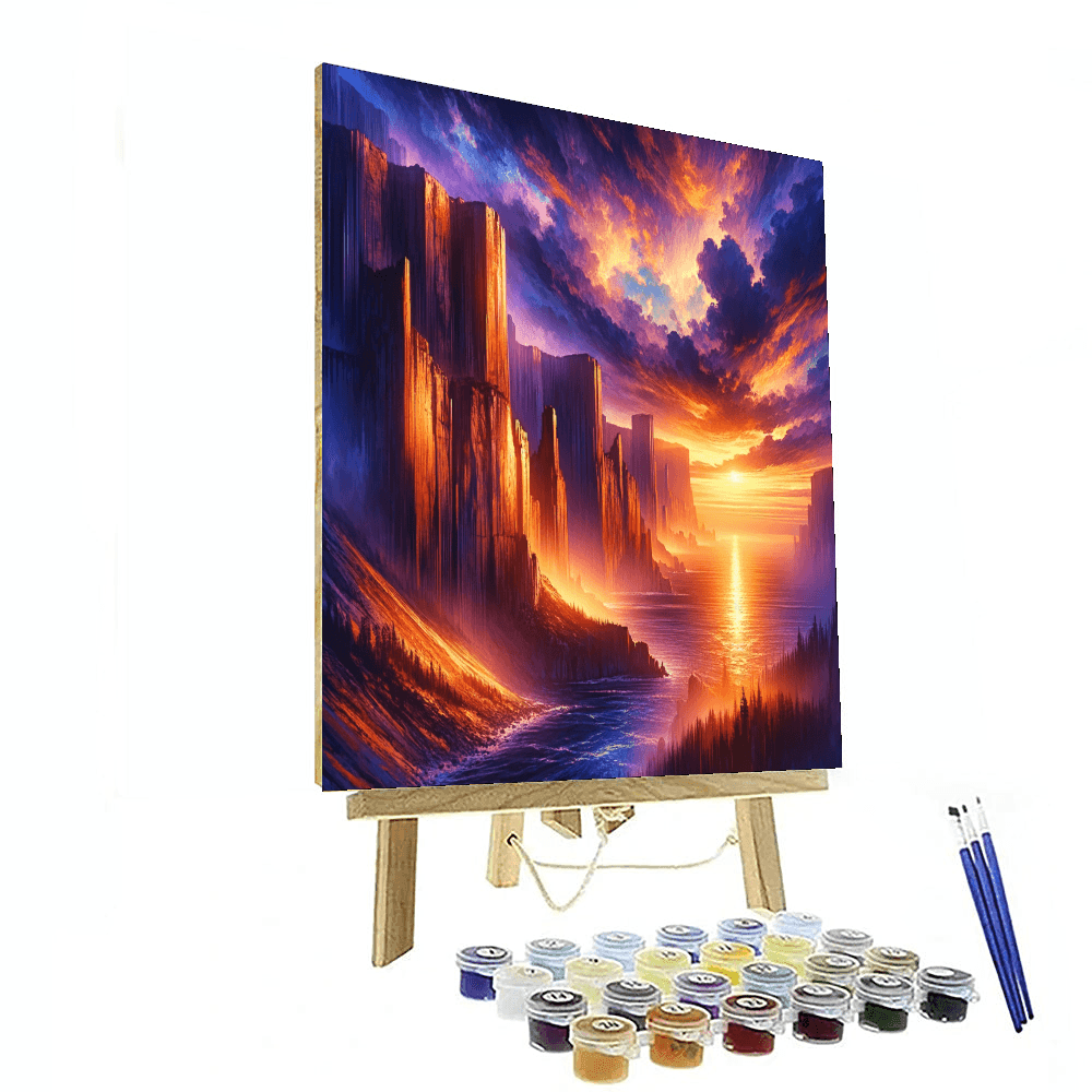 Radiant Sunset Cliffs DIY Paint By Numbers