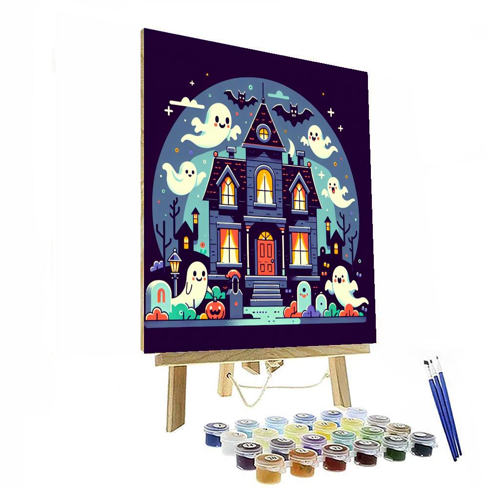 Haunted House Fun Paint By Numbers Art