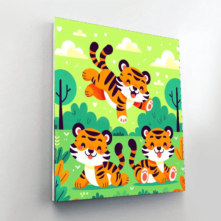 Terrific Tiger Tumble Number Painting