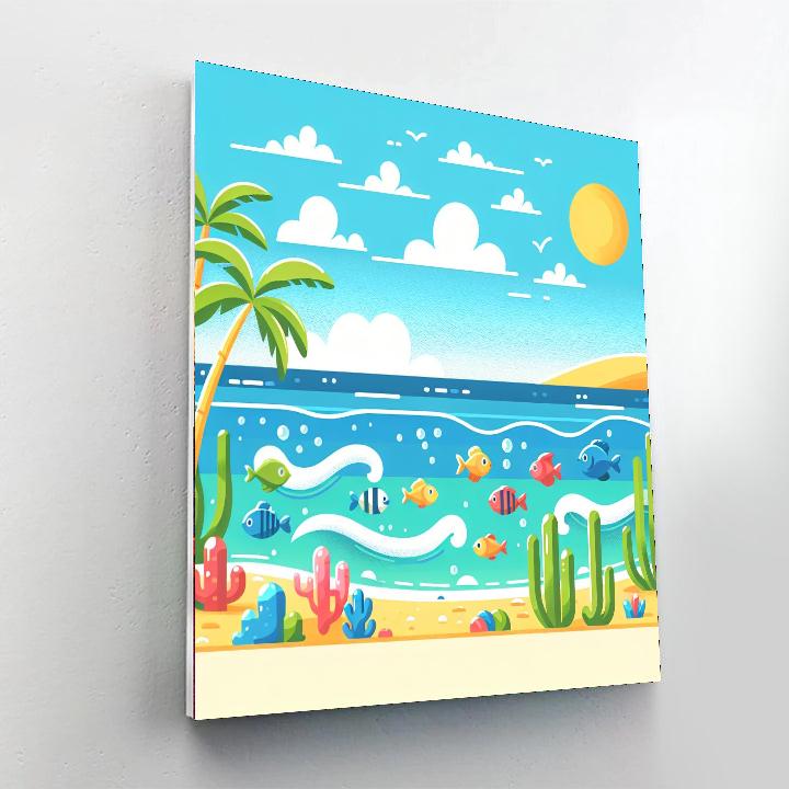 Tropical Tides Number Painting