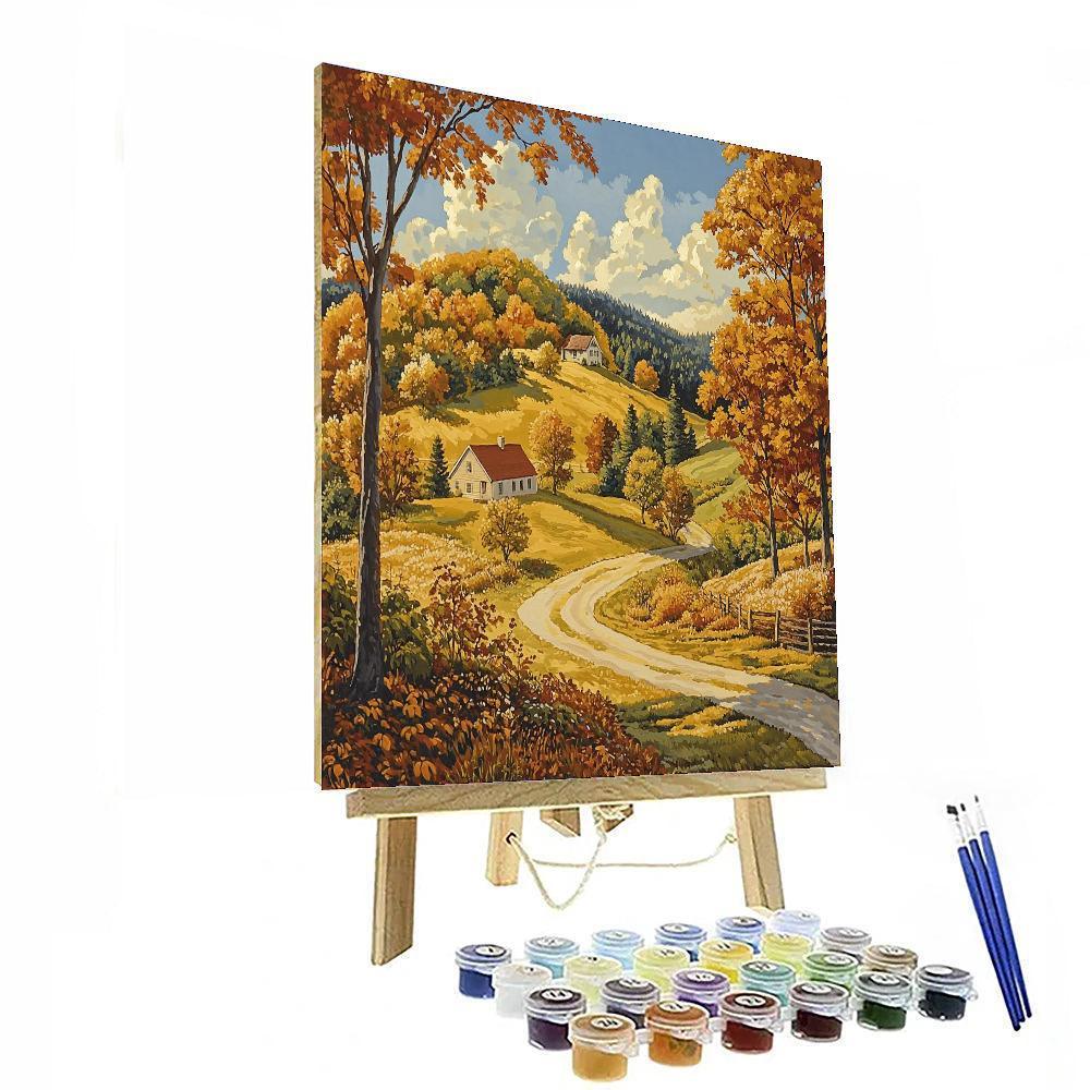 Grant Wood Inspired Nostalgic Americana Scene  Paint By Numbers