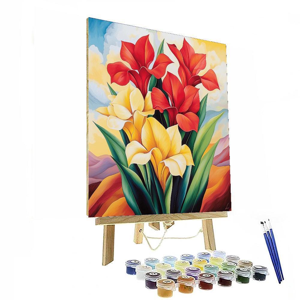 O'Keeffe Inspired Charming Desert Blooms  Painting By Numbers Kit