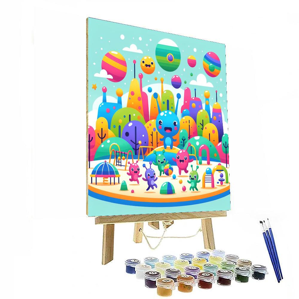 Playful Space Creatures Painting Number Kit