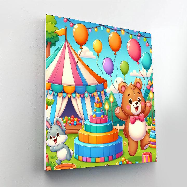 Cute Critters Carnival Painting Number Kit