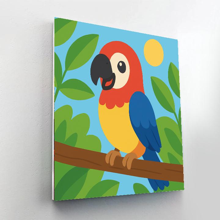 Brightly Coloured Parrot Painting By Numbers Kit