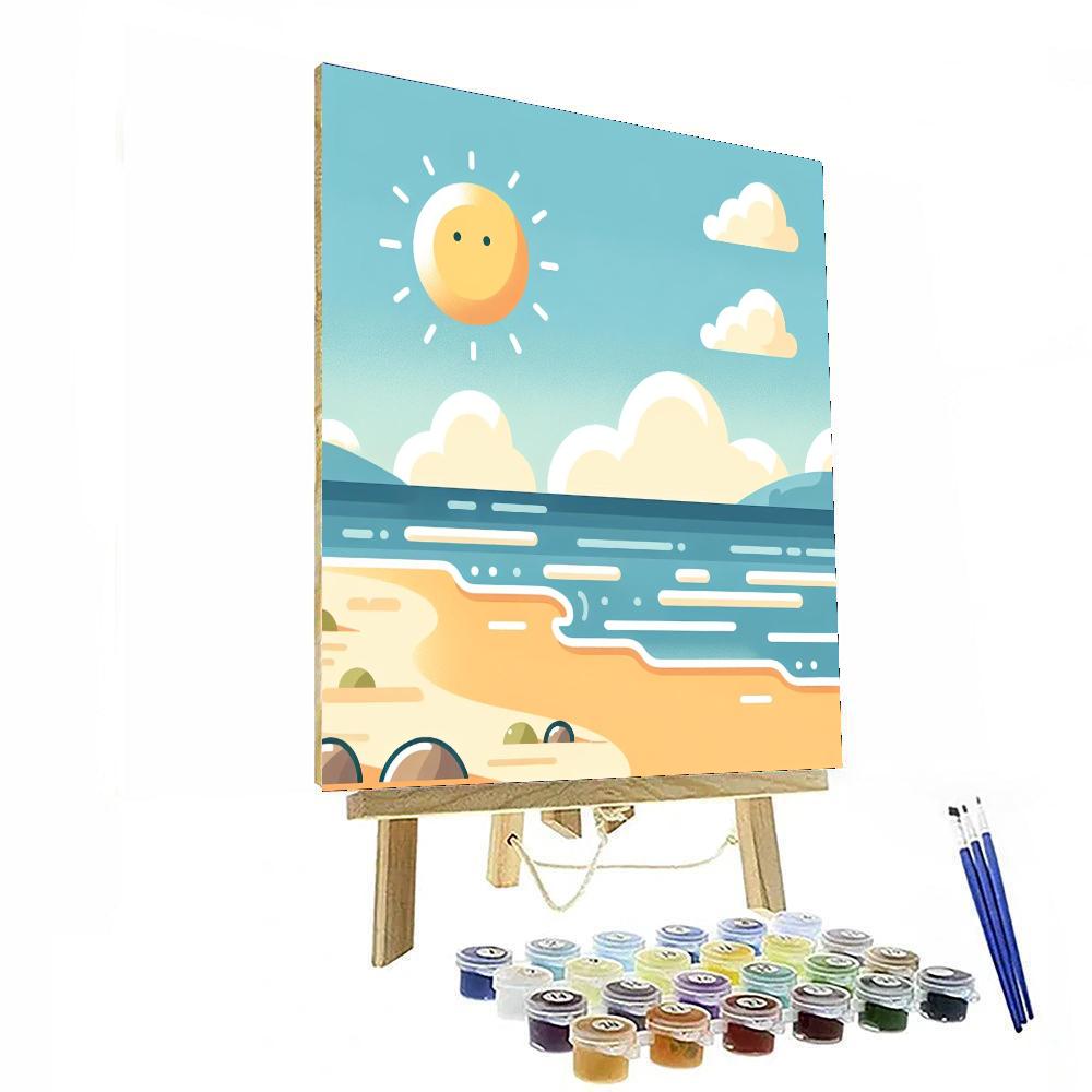 Serene Seaside Scene Paint By Numbers Art