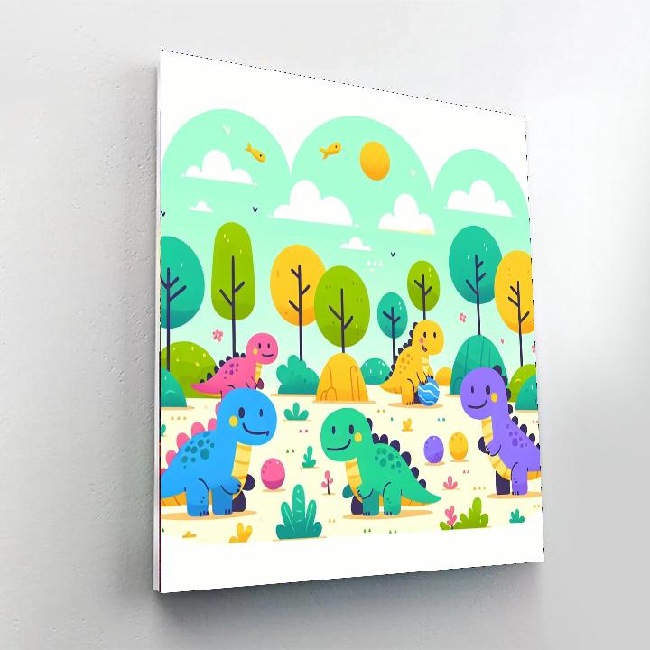 Charming Dinosaur Park Paint By Number