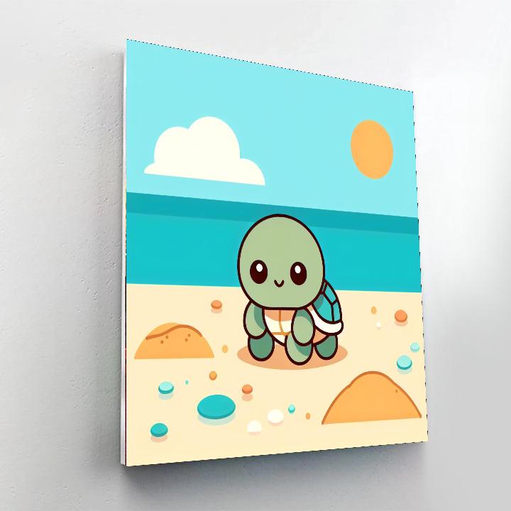 Curious Turtle's Beach Walk Numbered Painting Kits