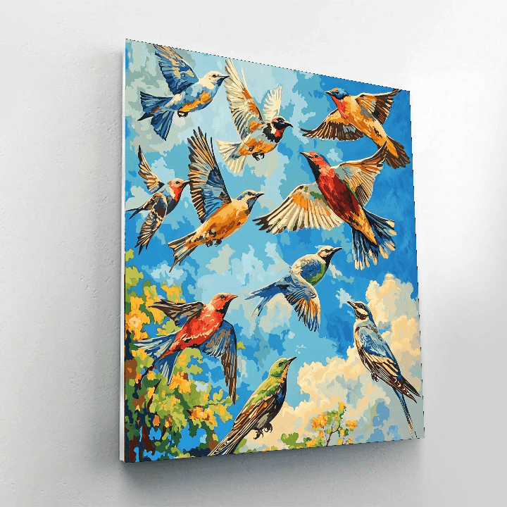 John James Audubon Inspired Graceful Birds In Flight  Paint By Numbers Art